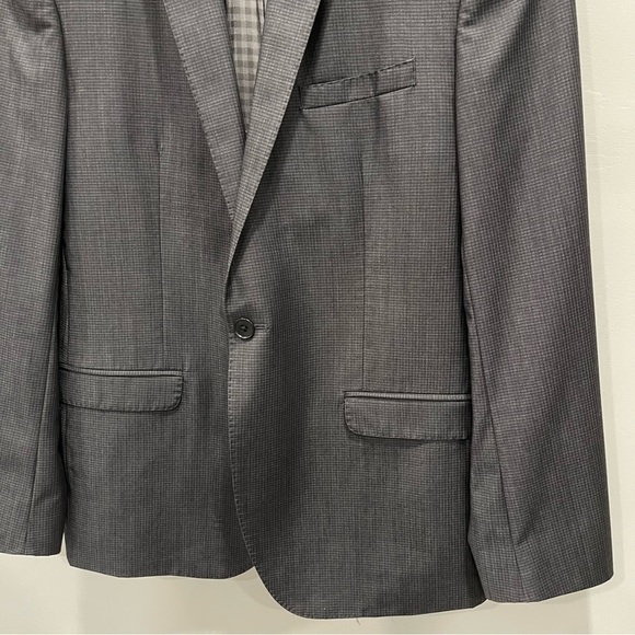 Ben Sherman Camden Tailored Skinny Fit Grey Wool Blazer Jacket Suiting 40R - Picture 3 of 8